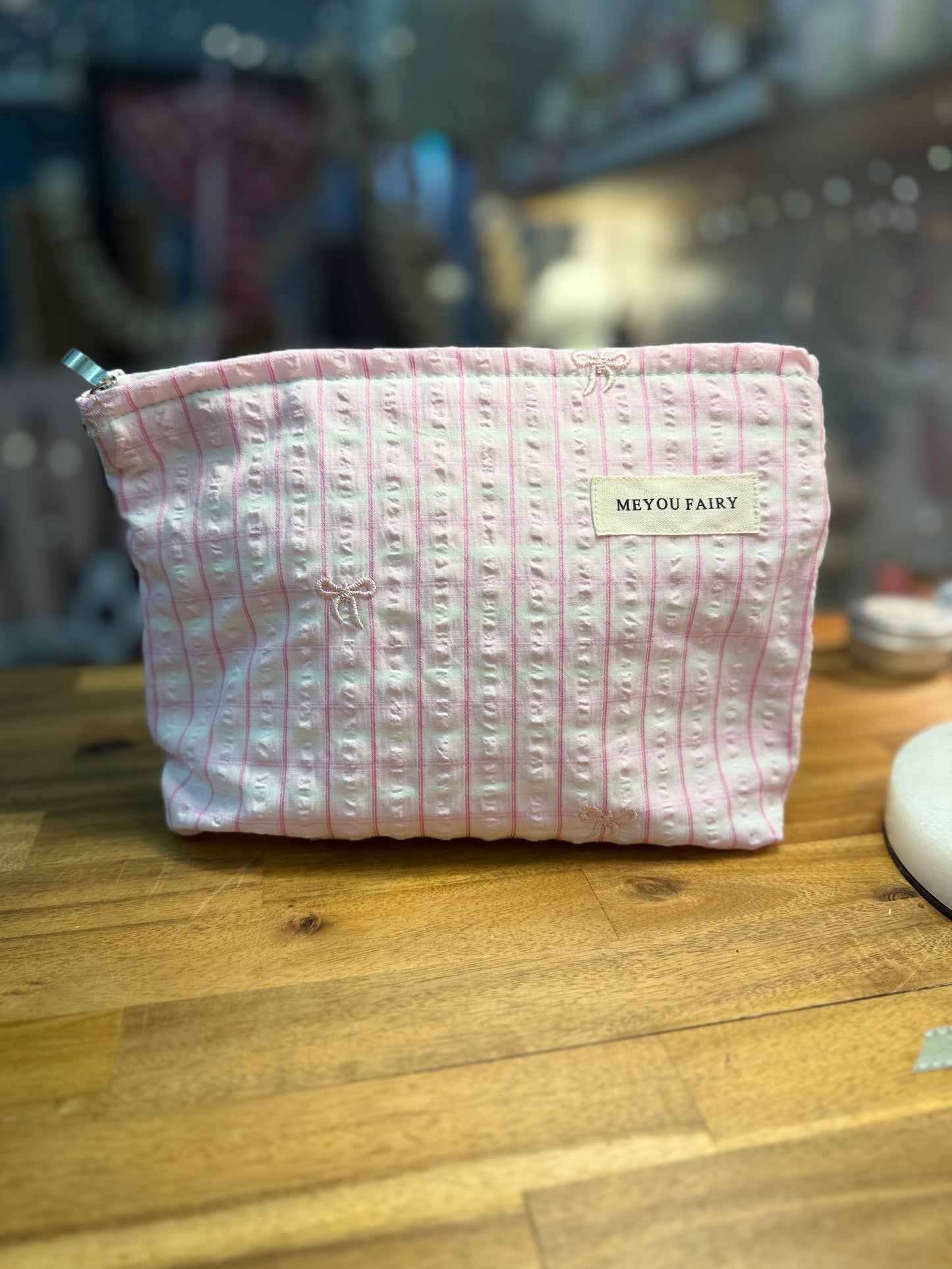 Gingham Zipper Pouch