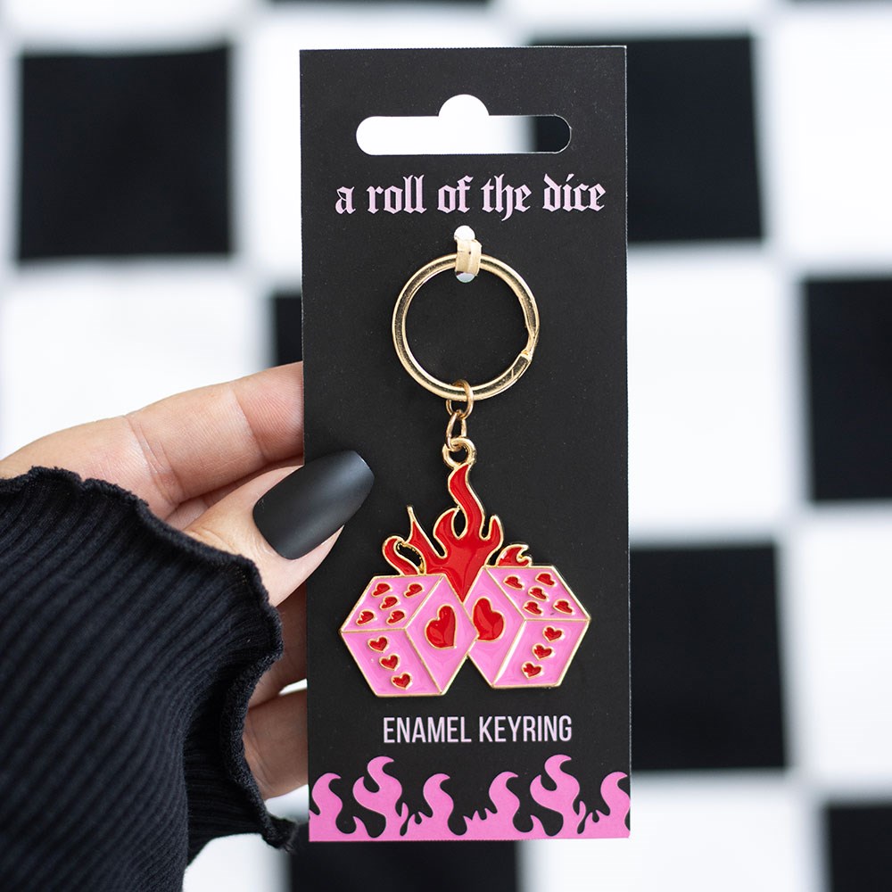 Flaming Hearts - Keyring