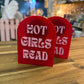 Acrylic Bookshelf Sign - Hot Girls Read