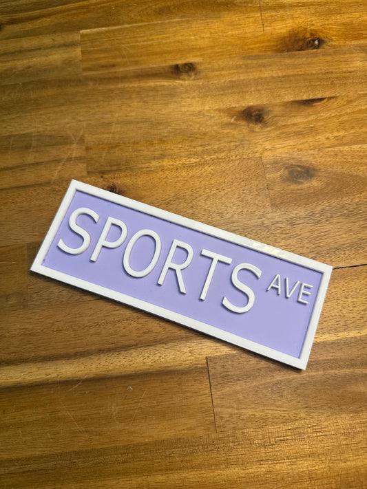 Bookshelf Sign - Sports Ave