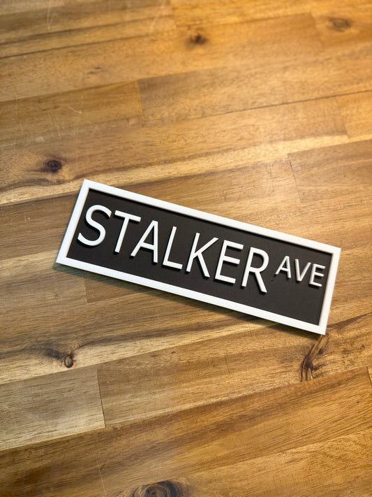 Bookshelf Sign - Stalker Ave