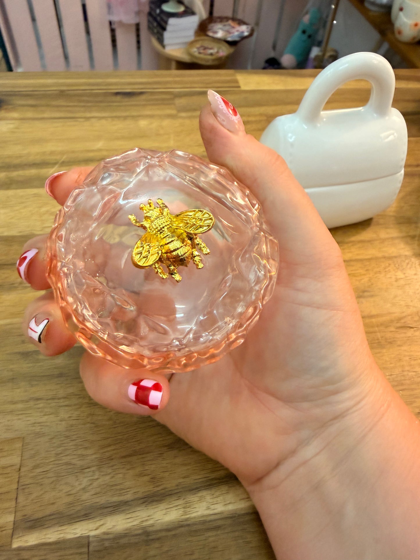 Bee Glass Trinket Jar