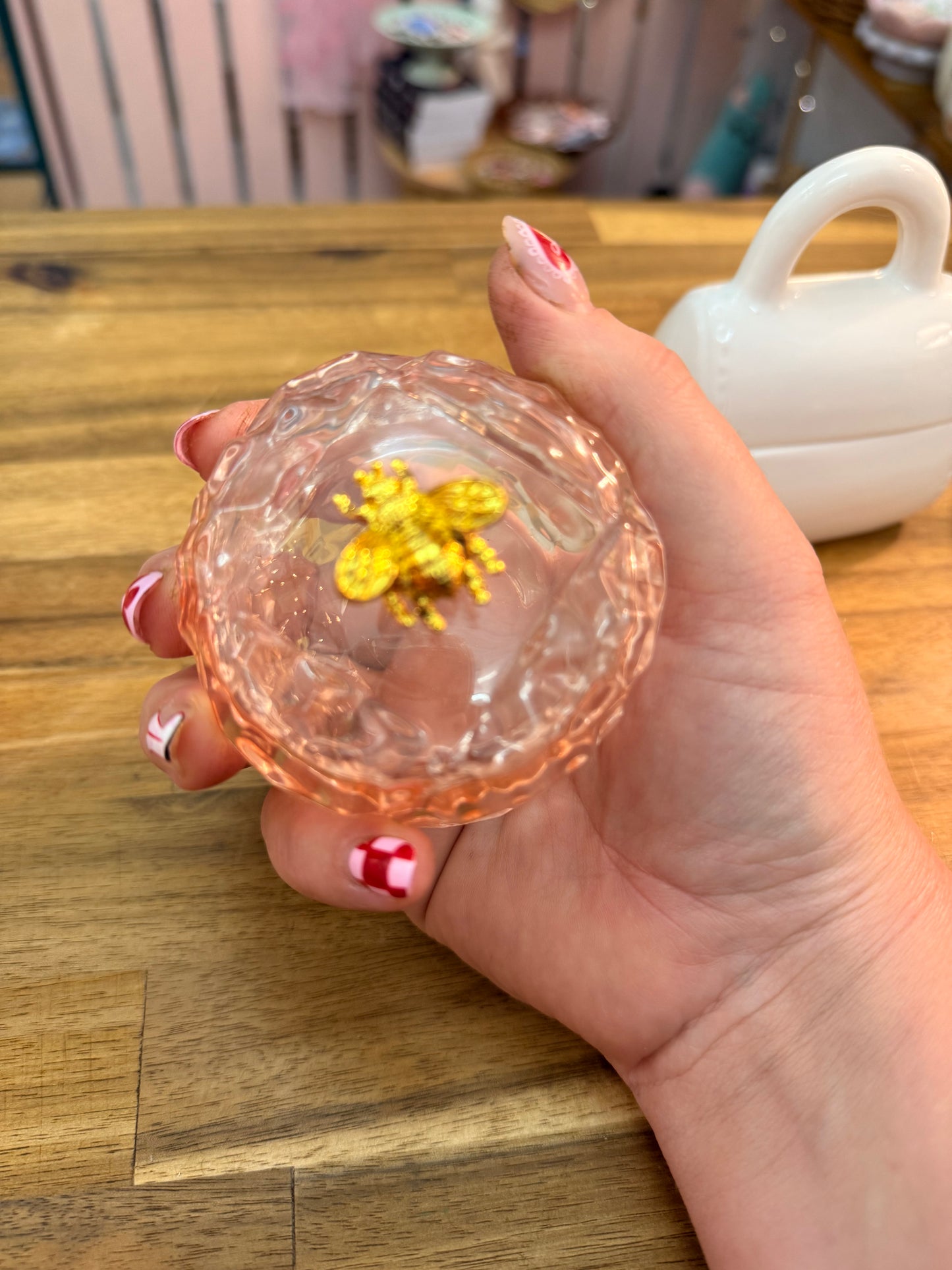 Bee Glass Trinket Jar