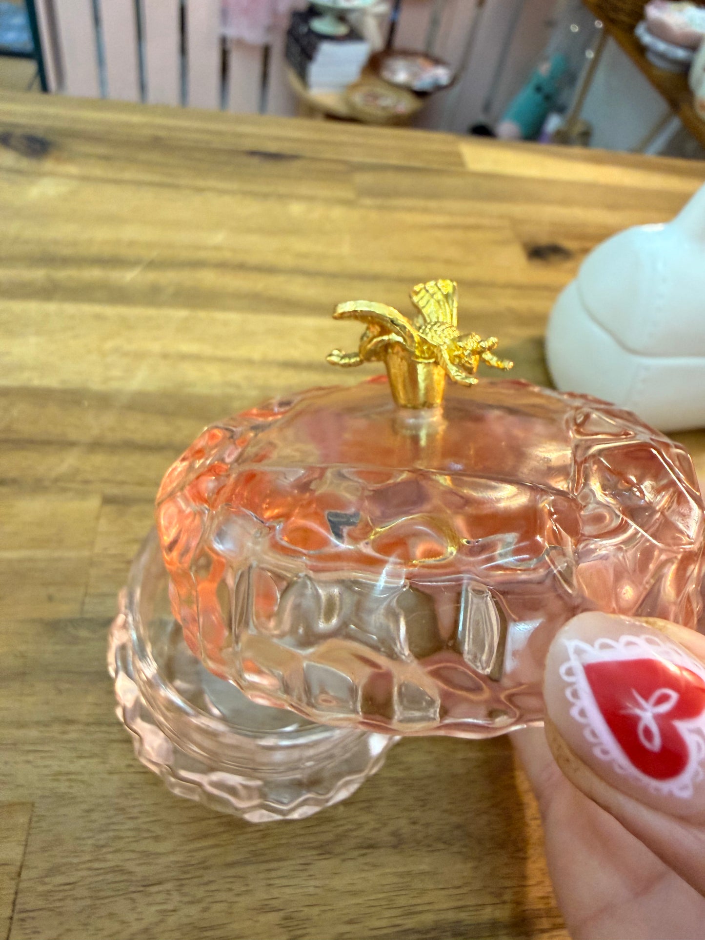 Bee Glass Trinket Jar